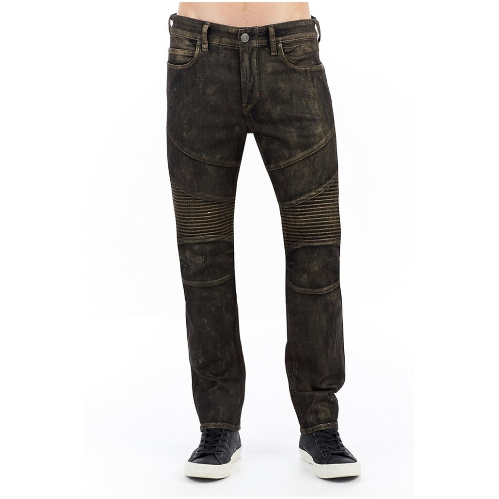 True Religion Men's Rocco Skinny Moto Coated Jeans